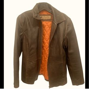 COLUMBIA Vintage Leather Moto Motorcycle Jacket